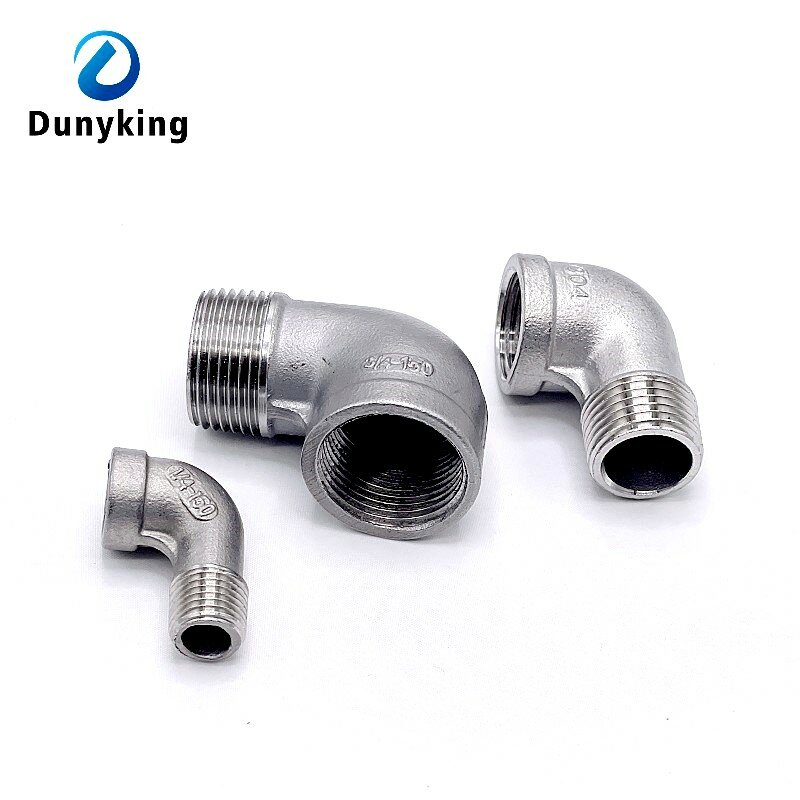 1/8" 1/4" 3/8" 1/2" 3/4" 1" Female x Male Thread Street Elbow 90 Degree Angled SS 304 Stainless Steel Pipe Fitting Connectors