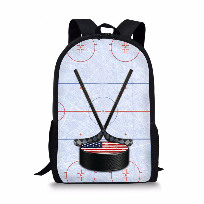 Cute Ice Hockey 3D Print School Bag For Boys Girls Back Pack Children Kids Backpack Student Book Bags Multifunctional Backpack