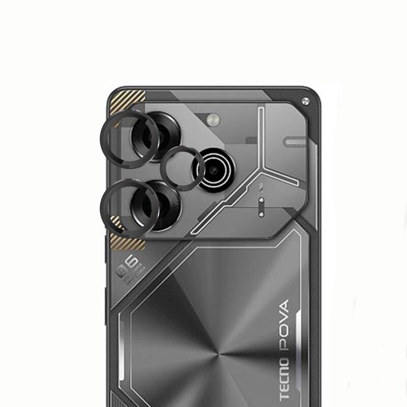 Rückfahr kamera Schutz glas für Tecno Pova 6 Pro Metallring Kamera Schutz für Tecno Pova6pro Objektiv Filmglas