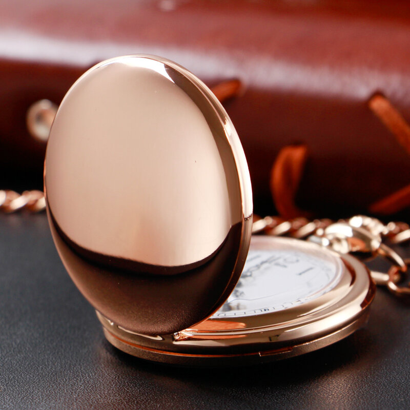 All Hunters Luxury Fashion Rose Gold Pocket Watch New Design Women's Men's Necklace Pendant Quartz Pocket FOB Watch Gifts