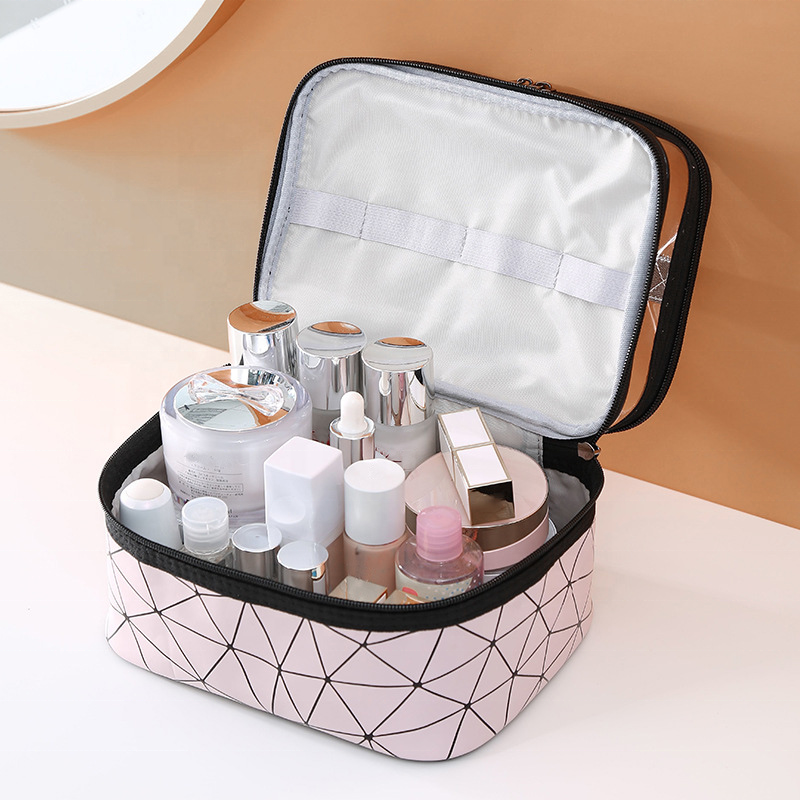 Dubbele Cosmetische Tas Multifunctionele Draagbare Clear Vrouwen Make Up Case Grote Capaciteit Travel Make-Up Organizer Toilettas Beauty Opslag