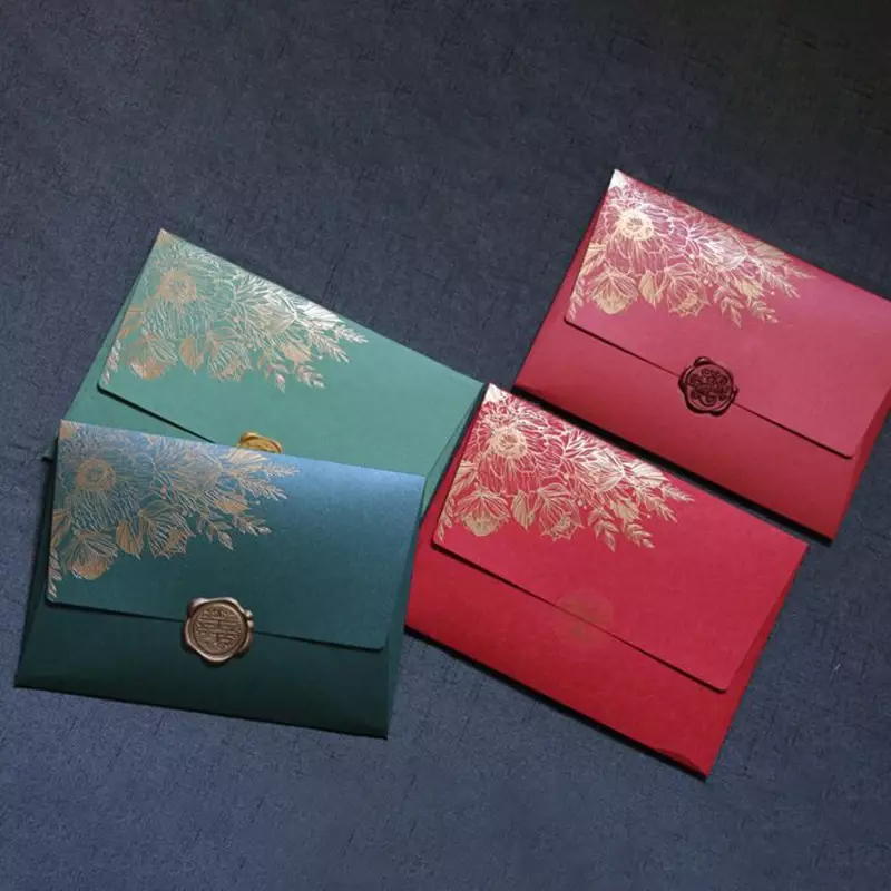 5pcs Western Bronzing Envelopes Vintage Writing Paper Cover Wedding Party Invitation Cards Cover Korean Stationery Packaging Bag