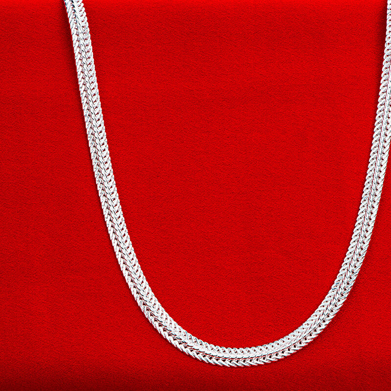 JewelryTop غرامة 925 فضة الأفعى نمط سلسلة قلادة للنساء الرجال مصمم مجوهرات الزفاف المشاركة هدايا 50-60 سنتيمتر