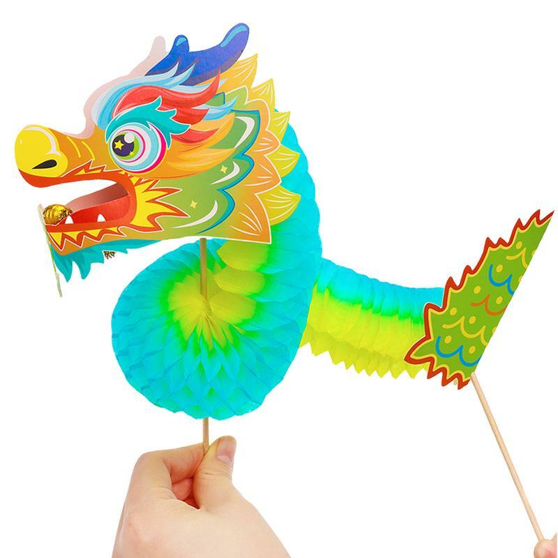 Mainan naga Cina, karangan bunga naga kertas Cina 3D untuk Tahun Baru hadiah Naga Tahun Baru multifungsi Tahun Naga