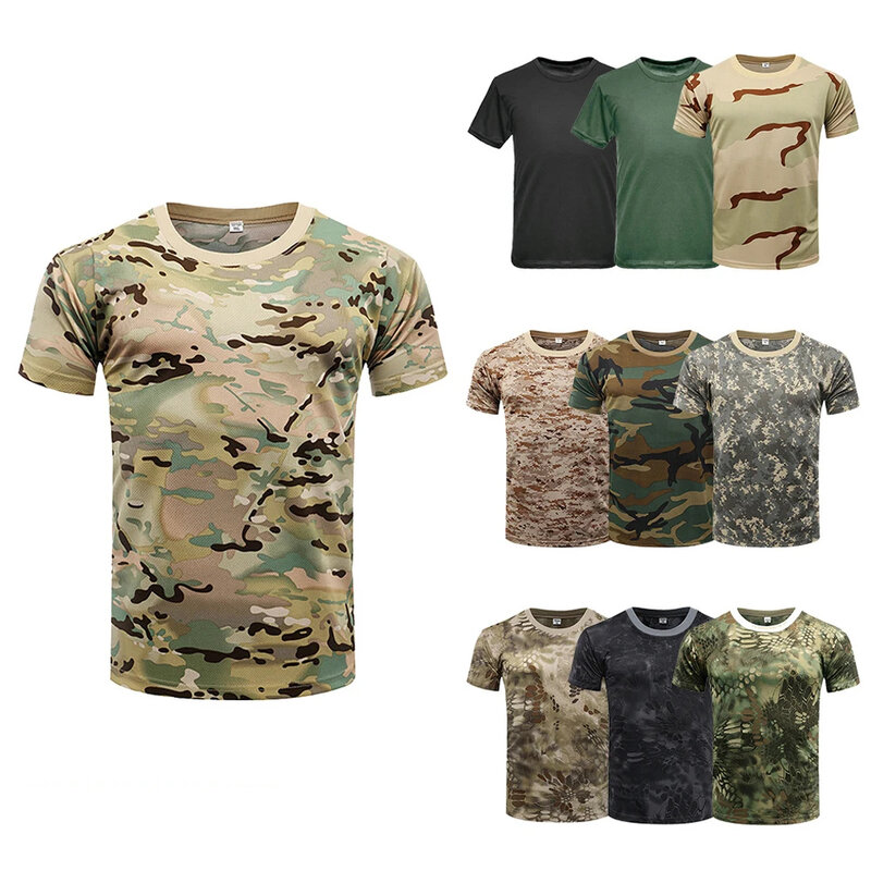 Camiseta seca rápida masculina, tops gráficos de camuflagem florestal, roupa de ginástica, camiseta fitness, tops casuais de conforto
