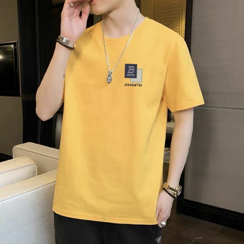 Fashion O-Neck Loose Letter Printed T-Shirt Men's Clothing Men's 2024 Spring Summer New Casual Pullovers All-match Tee Shirt