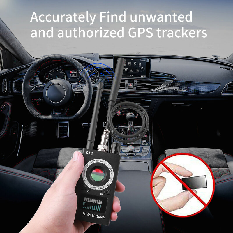 กล้องตรวจจับไร้สาย2022 K18 1MHz-6.5GHz GSM เครื่องค้นหาข้อผิดพลาดสัญญาณ GPS เลนส์สัญญาณ RF ติดตามตรวจจับมัลติฟังก์ชั่นป้องกันกล้อง