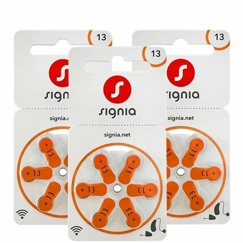 Signia 60 PCS High Performance Hearing Aid Batteries. Zinc Air 13 / P13 / PR48 Battery for BTE Hearing aids Drop Shipping