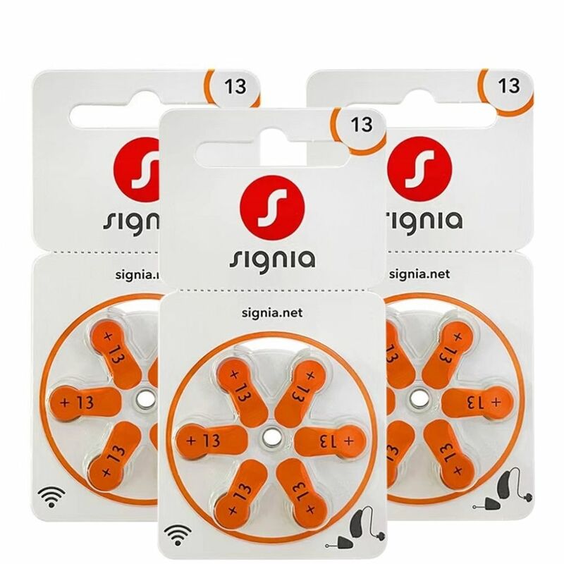 Signia 60ชิ้นแบตเตอรี่เครื่องช่วยฟังประสิทธิภาพสูงสังกะสีอากาศ13/P13/แบตเตอรี่ PR48สำหรับเครื่องช่วยฟัง Bte ลดการจัดส่ง