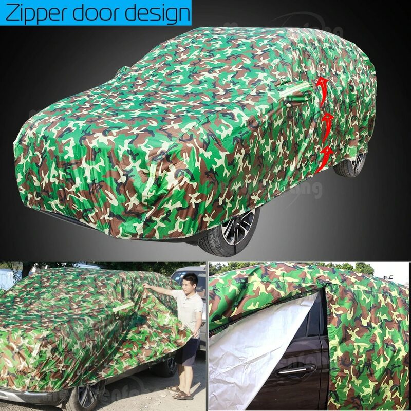 Waterproof Camouflage Car Cover For Kia Amanti 2003-2012 Outdoor Anti-UV Sun Shade Snow Rain Prevent Auto Cover Windproof