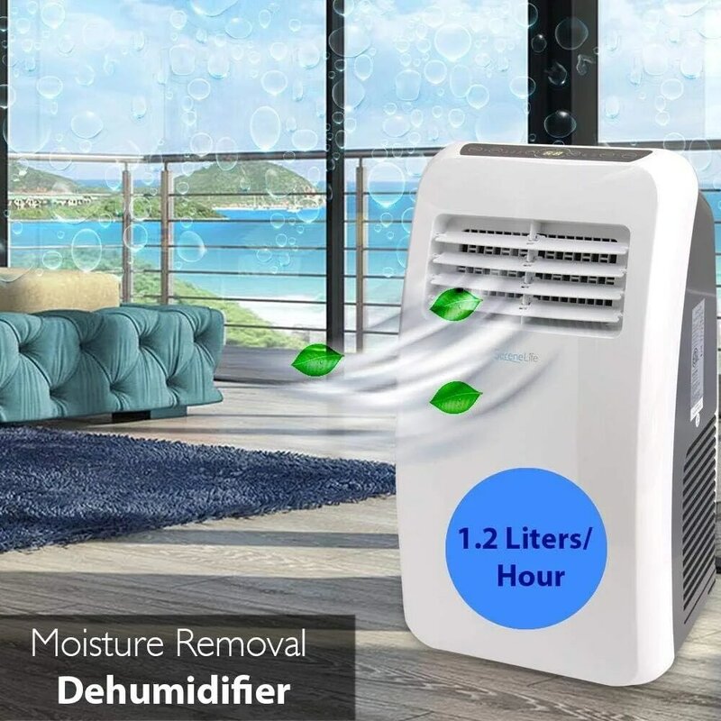 SereneLife-Condicionador de Ar Portátil, Função de Desumidificador Integrado, Modo Ventilador, Controle Remoto, SLPAC, SLPAC, SL8, 3 em 1
