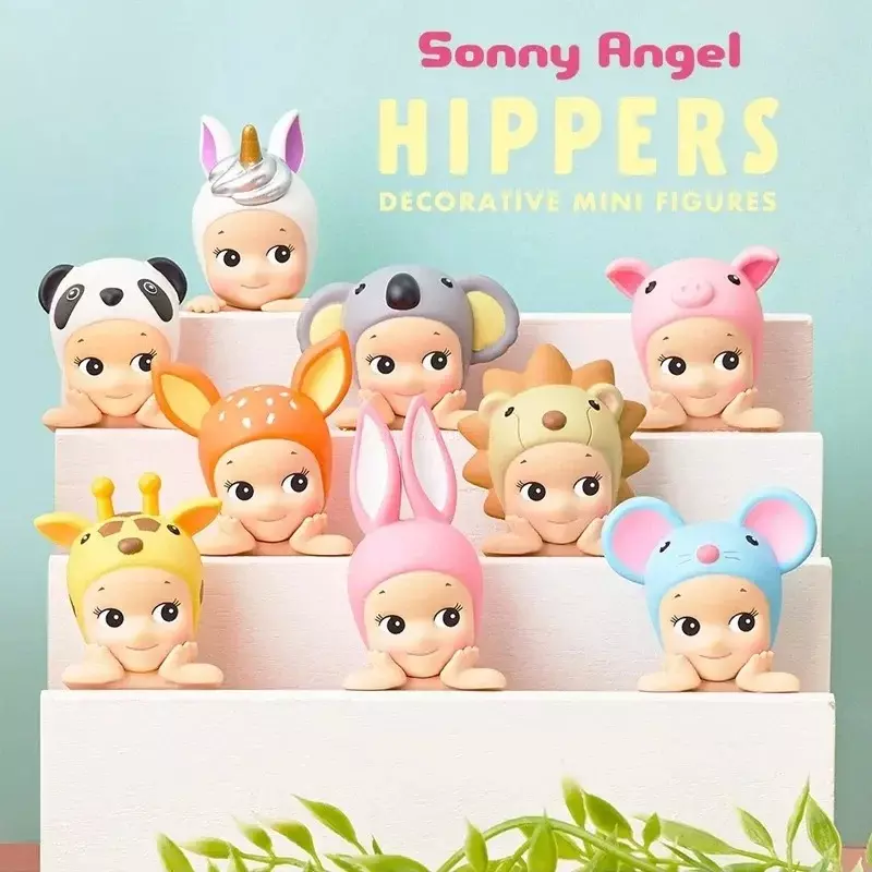 Kawaii Sonny Angel Lying Down Hippers Action Figures Cute Mysterious Surprise Toy Anime Model Doll Children Gift Birthday Toys