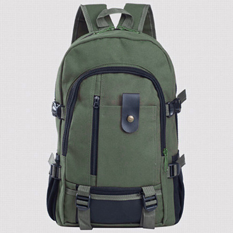 Tas punggung kanvas untuk pria, tas sekolah olahraga berpergian warna polos ledakan, tas punggung kanvas kapasitas besar