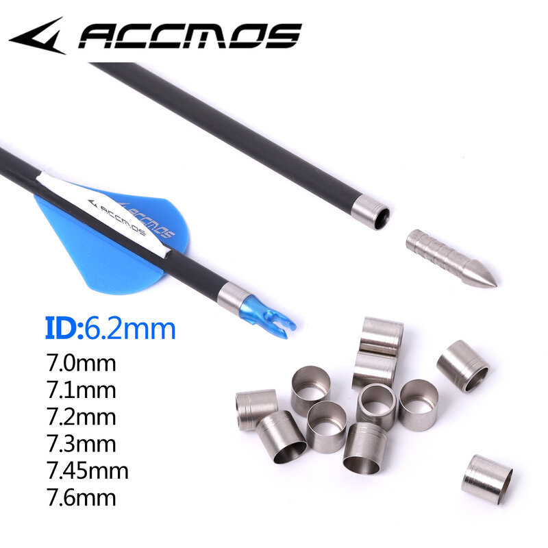 24pcs ID3.2 ID4.2 ID6.2 Arrow Explosion-proof Ring Stainless Steel Archery Ring Accessory