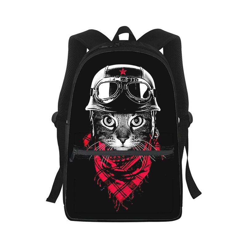 Рюкзак для мужчин и женщин, милый школьный ранец с 3D-принтом кота для учеников, детская дорожная сумка на плечо для ноутбука