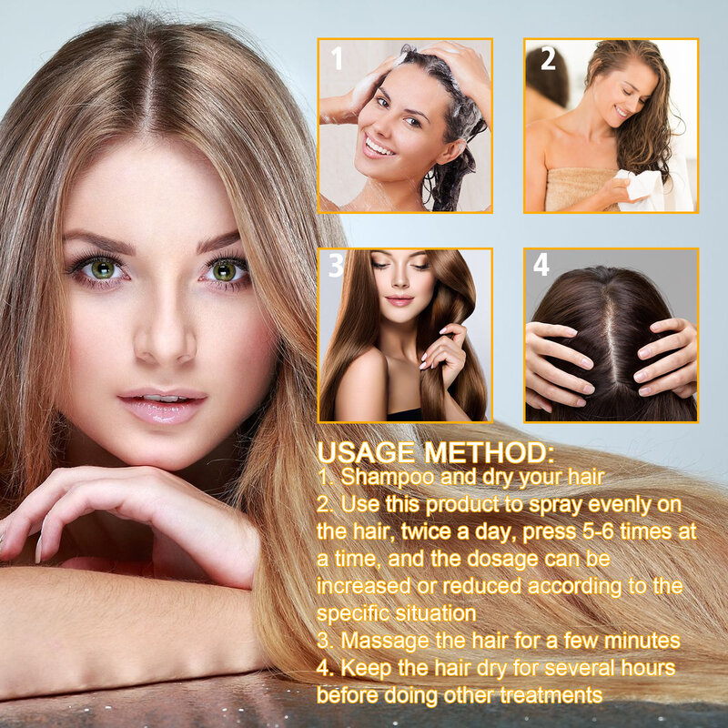 EELHOE Biotin Hair Serum for Frizzy Hair Roots Treatment Damaged Repair Deep Moisturizing Smooth Strengthening Hair Care Spray