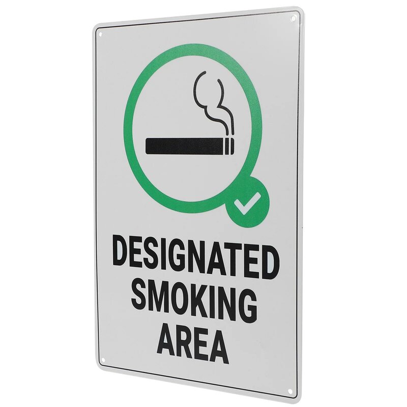 Indicador de área de fumar de pared, tablero de pared de área de fumar de hierro, decoración de tablero de pared de área de fumadores público