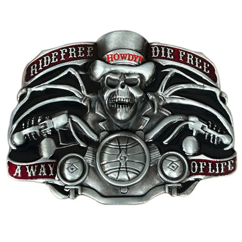 Cheapify Dropshipping Skull Men Belt Buckle Western Cowboy Rodeo Cool Motorcyclist Metal Hebilla Cinturon Hombre