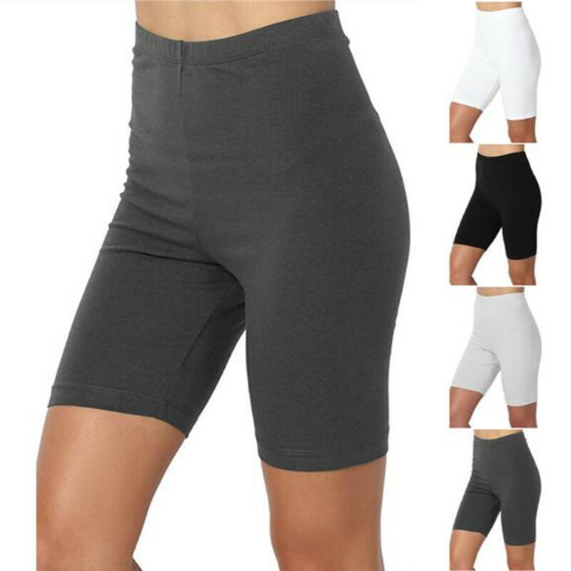 Pantalones cortos deportivos para mujer, Shorts elásticos básicos, suaves, para ejercicio al aire libre, Verano