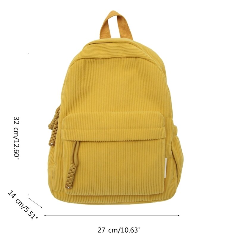 2023 Cord-Umhängetasche mit doppeltem Riemen, Büchertasche für Studenten-Mädchen-Rucksack