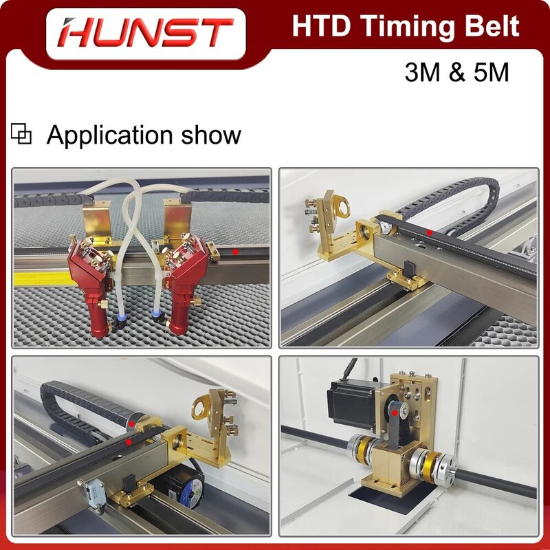 HUNST-correas síncronas de transmisión de caucho de alta calidad para máquina CO2 HTD, correa de distribución de paso de 5M, ancho de 15 y 20mm, 3M