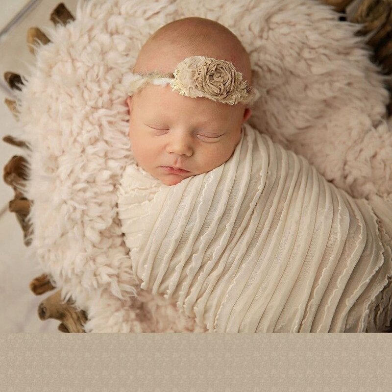 Cobertor de pele do falso do bebê para adereços de fotografia recém-nascidos, enchimento de almofada cesta para sessão de fotos