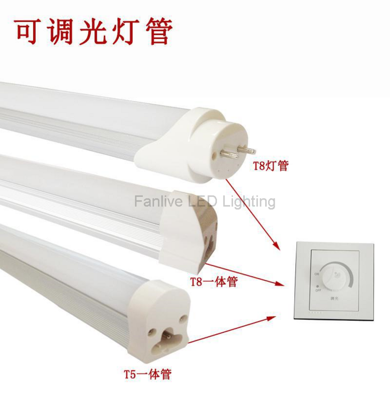 25pcs/lot 1.2m Dimmable T8 Led Tubes 4FT 18w Led Tube 1200mm SMD2835 Dimmable T8 Led Bulbs AC85-265V