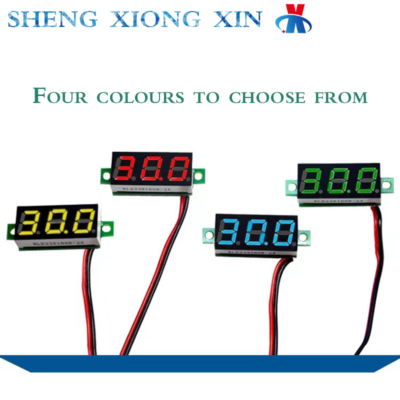 Voltímetro de CC de 0,28 pulgadas, voltímetro de dos cables, 2,5 ~ 30V, pantalla Digital, protección de conexión inversa ajustable, 5 unidades por lote