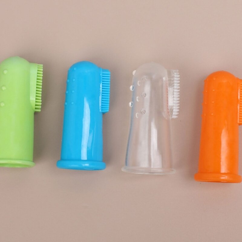فرشاة أسنان للكلاب لتنظيف الأسنان فرشاة إصبع بشعيرات بتصميمين على الجانبين فرشاة أصابع لتنشيط نفس الحيوانات الأليفة بشكل فعال