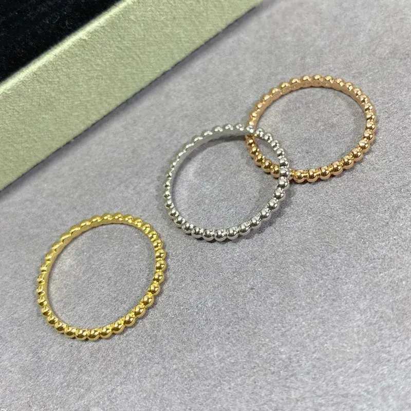 S925 Srebrny pierścionek z koralikami dla kobiet Minimalistyczna marka modowa Lekka luksusowa biżuteria Prezent na imprezę
