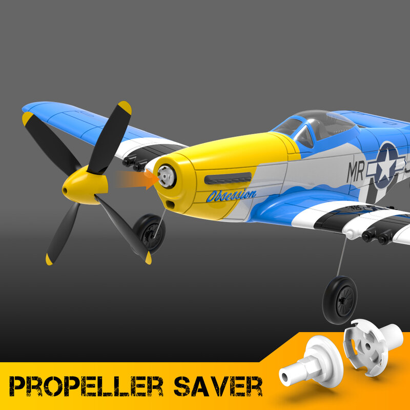 P51D Mustang 4Ch Avión RC para principiantes, RTF con estabilizador Xpilot, una tecla, juguetes acrobáticos para exteriores para niños