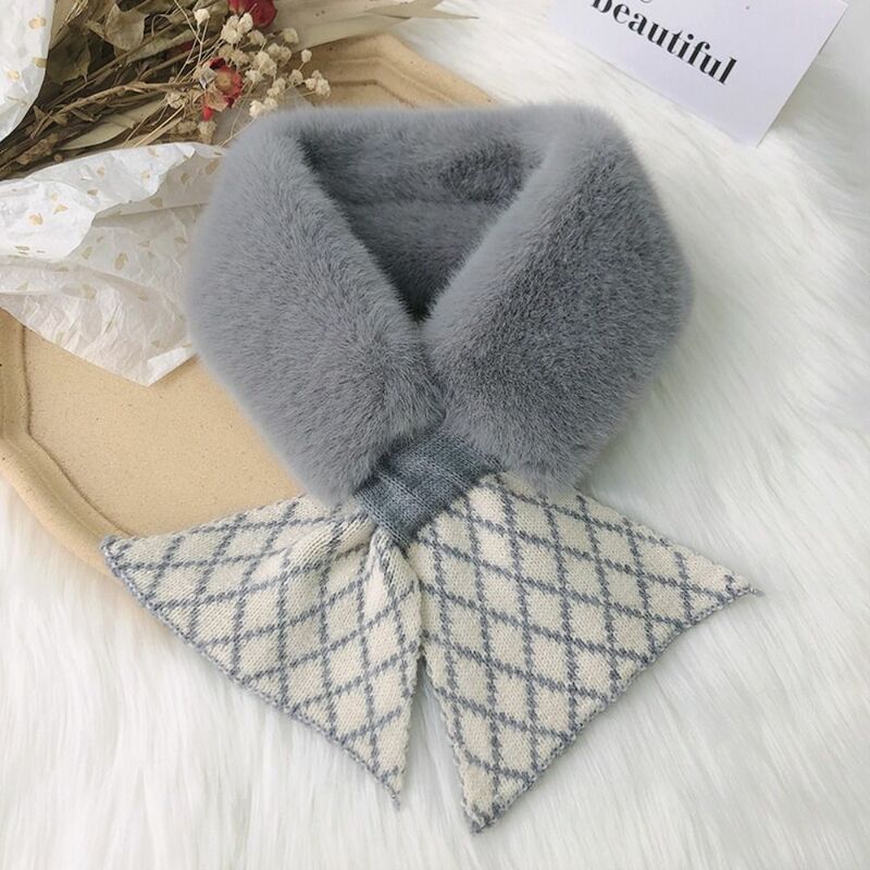 Bufanda de lana gruesa y cálida para mujer, pañuelo de cuello cruzado, tejido de imitación de conejo, 2023