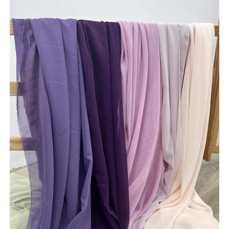 1/3/5m Grape Purple Chiffon Voile Wedding Banquet Scene Table Runner Layout Translucent Cloth Solid Color Pastoral Style