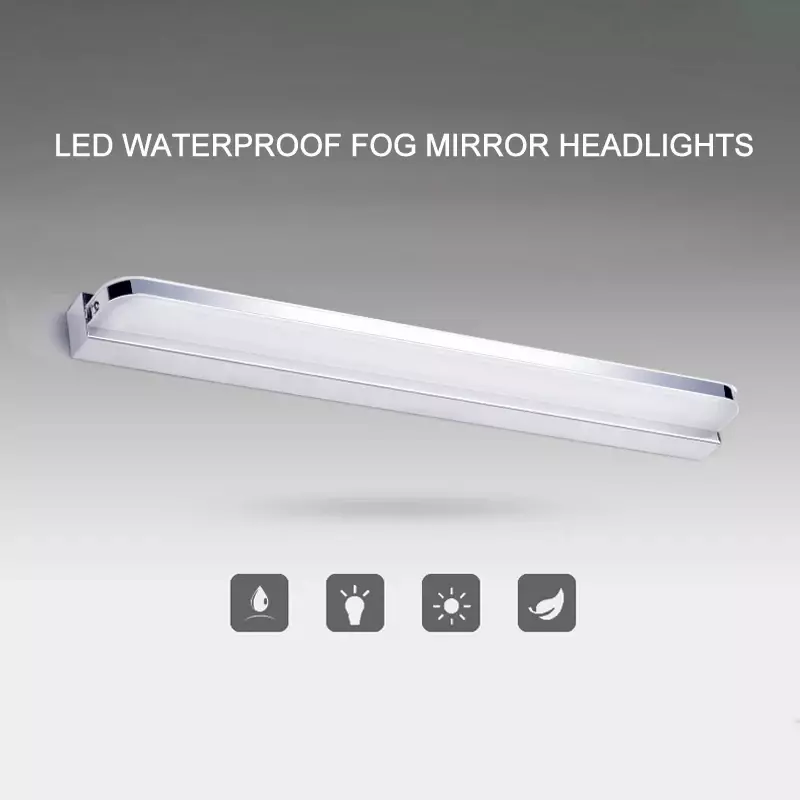 9W/12W 220V 모던한 욕실 조명 스테인레스 스틸 LED 거울 조명, 메이크업 벽 램프, 화장대 조명 기구 거울 램프