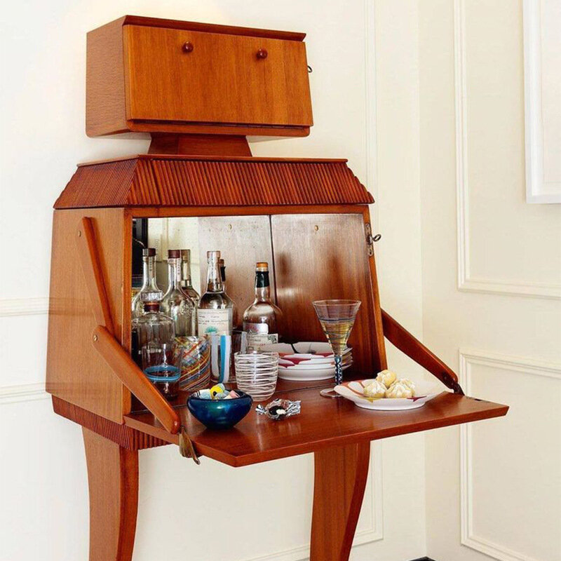 Multi Function Deck Living Room Wooden Robot Medieval Rana Robot Wine Cabinet Wooden Storage Cabinet Wine Rack