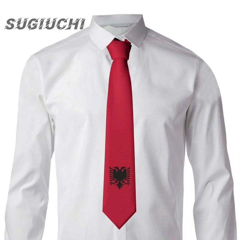 Corbatas de cuello de Albania para hombres y mujeres, trajes de corbata a cuadros informales, corbata delgada para fiesta de boda, Gravatas