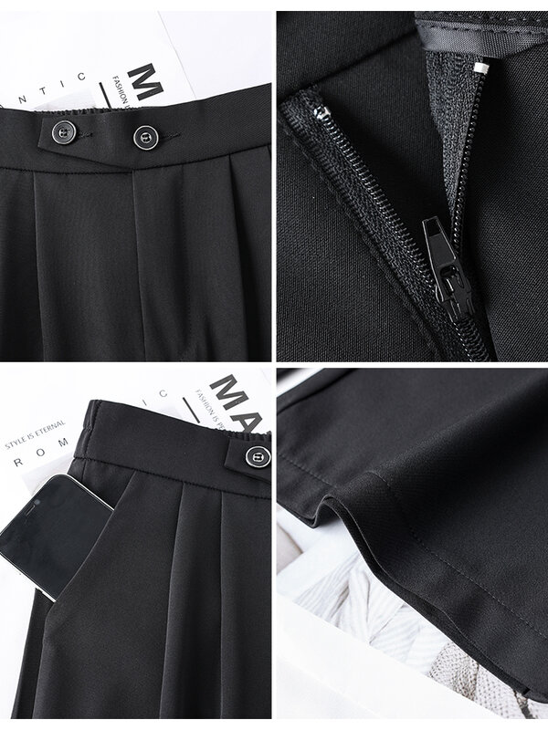 ชุดสูทกางเกงขากว้างกางเกงลำลอง Y2K สำหรับผู้หญิงเครื่องแต่งกายแนวสตรีทกางเกงขายาวสไตล์เกาหลีสไตล์ฮาราจูกุ
