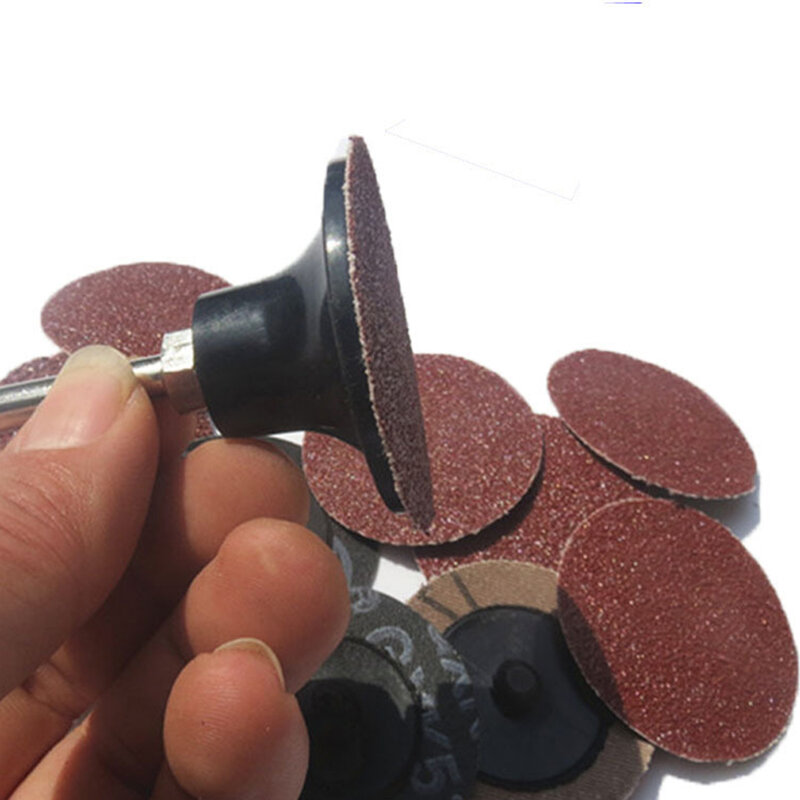 50PCS 2 Inch (50mm) Roll Lock R-Type Quick Change Discs Red Grain Sanding Disc Metal Surface Conditioning Die Grinder Accessorie