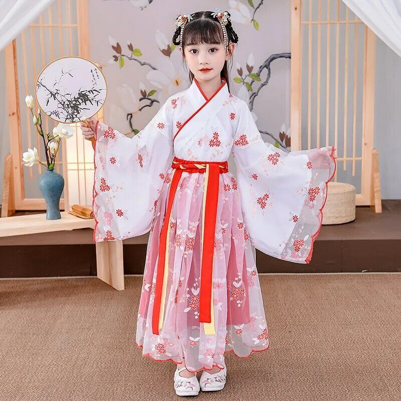 Hanfu ragazza bambini stile cinese Tang Costume antico Costume Super immortale Ru gonna vestito bambina principessa nuovo stile