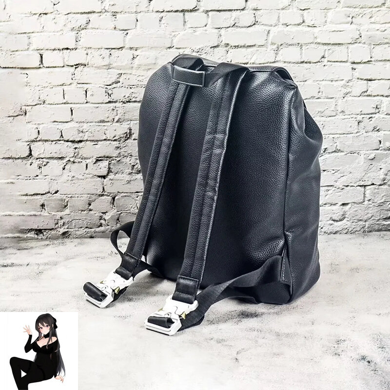 Серебристый ранец с пряжкой личи 1017 ALYX 9SM для мужчин и женщин, рюкзак с откидным карманом на шнурке и регулируемыми лямками Y2k