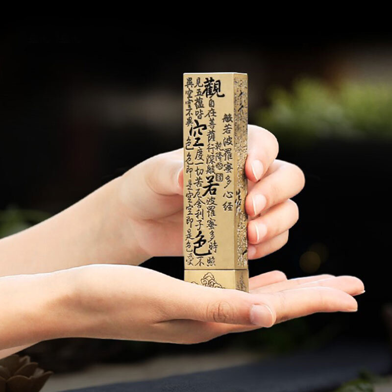 Heart Sutra Alloy Buddhist Incense Stick Holder Burning Joss Insence Box Burner Use In Home Teahouse Home Decoration