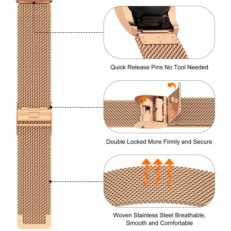 Nuovo cinturino in acciaio inossidabile per Xiaomi Mi Band 7 Band bracciale Milanese in oro rosa per Xiaomi Mi Band 7 cinturino di ricambio per cinturino
