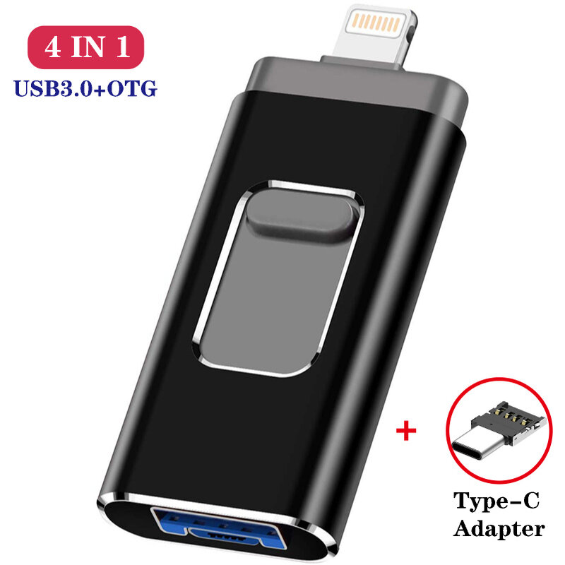 Unidad Flash USB 2023 para iPhone/ipad, Pendrive OTG HD de 64GB, 3,0 GB, 128GB, 256GB y 512GB, 1000