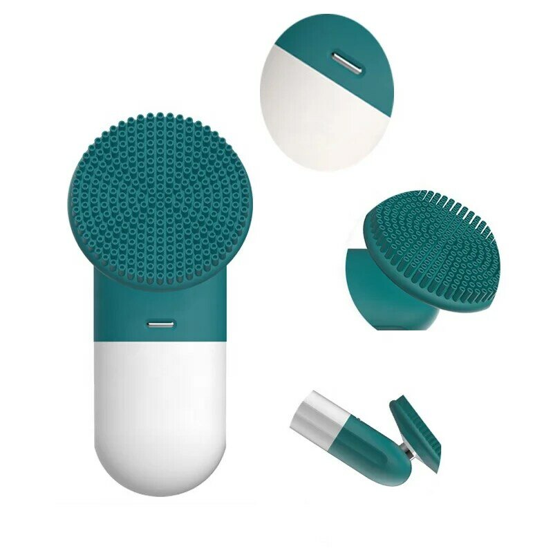 Mini cepillo de limpieza Facial giratorio de silicona, limpiador Facial de lavado suave