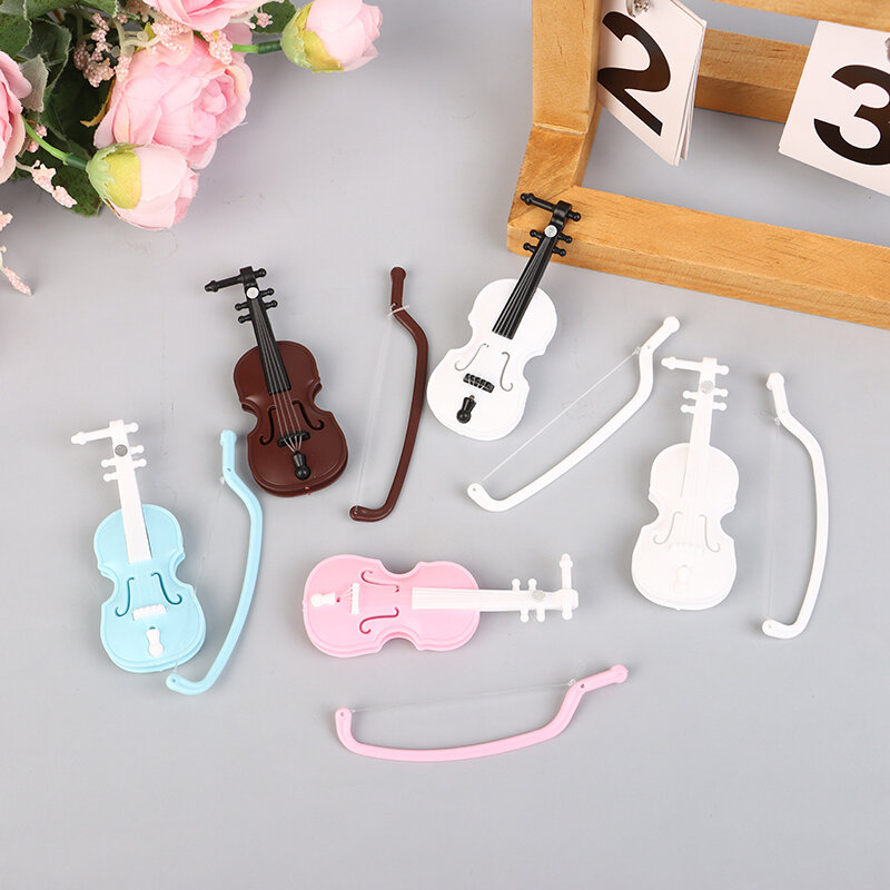 Miniature Odorless Violino Simulação, Handmade Desktop Violino Decoração, Doll House Acessórios, Mini