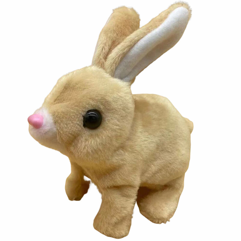 Electric Plush Rabbit Toy with Sound Soft Touch Fabric Walking Jumping Toy Ideal Gifts for Kids Boys Girls