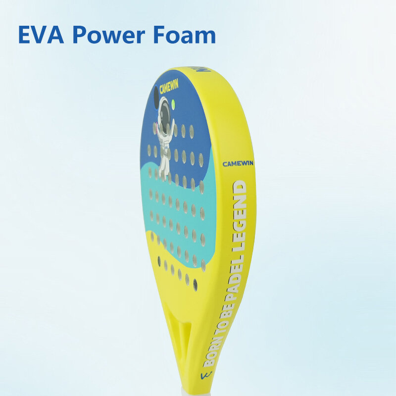 POWKIDDY-Minions Junior Carbon Padel Racket para crianças, 300g, amarelo, EVA