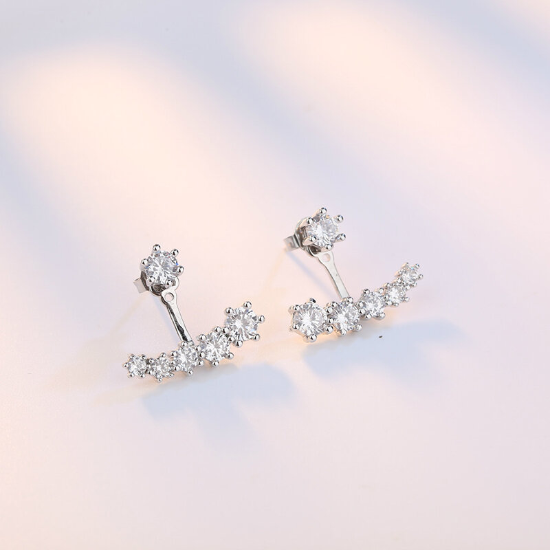Boucles d'oreilles à tige en zircon en cristal pour femme, argent regardé 925 pur, bijoux multiples, nouvelle mode, XY0230