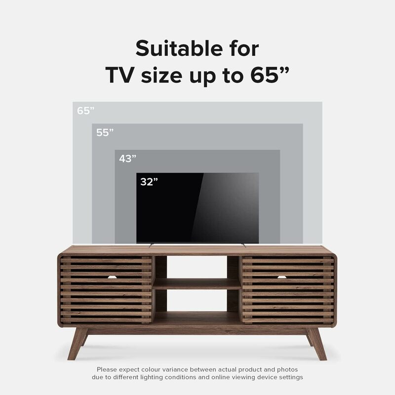 Mopio-Soporte de TV de roble de 59 "para sala de estar, soportes de televisión, consola de TV, consola de medios para TV de 55/60/65 pulgadas