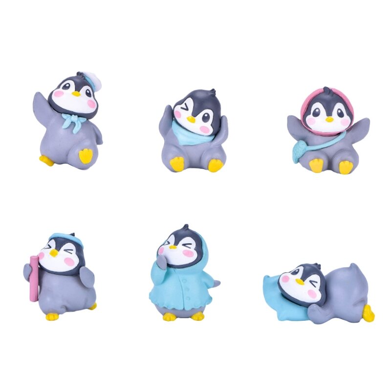 Patung Penguin Mini Ukuran Portabel 1,3 inci untuk Koleksi Ornamen Tangki/Kolam
